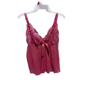 🌼5for$25🌼Meijer Women's Spree Sexy Cami Lingerie Barbiecore Lace Top
